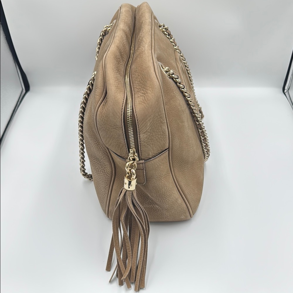 Gucci Tan SoHo Suede Shoulder Bag with Chain Straps & Dust Bag - Picture 2 of 12